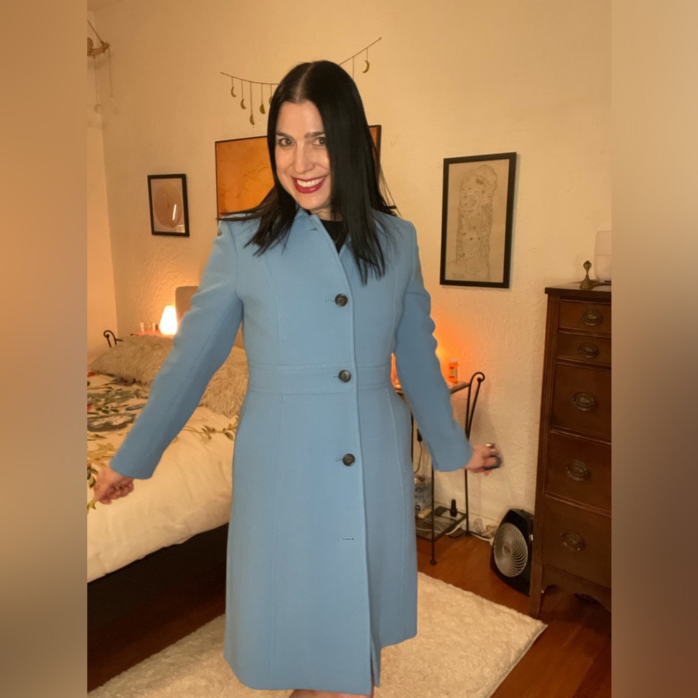 JCrew New lady day topcoat in Italian double-cloth wool blend Size 2 in Blue